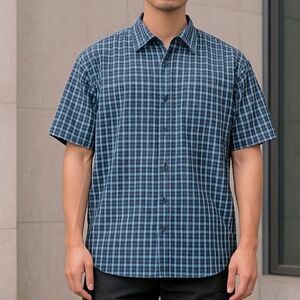 Forefront Men’s Checked Button UP Shirt Size XL